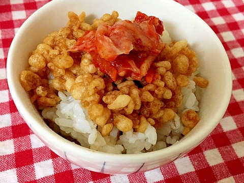 簡単！キムチ天かす丼☆